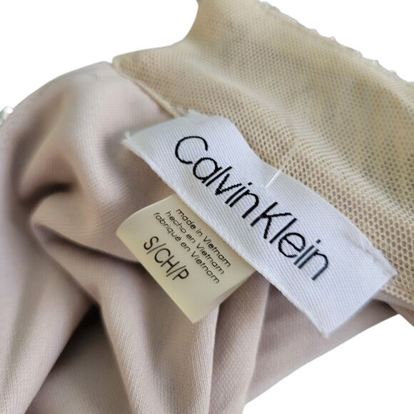 Calvin Klein Gold sequins Keyhole top SM Petite Holiday Ready Blinky - Picture 7 of 13